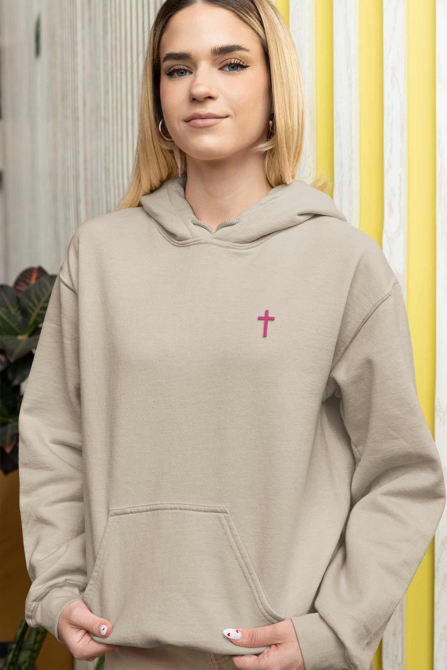 Hoodie - Pink Cross