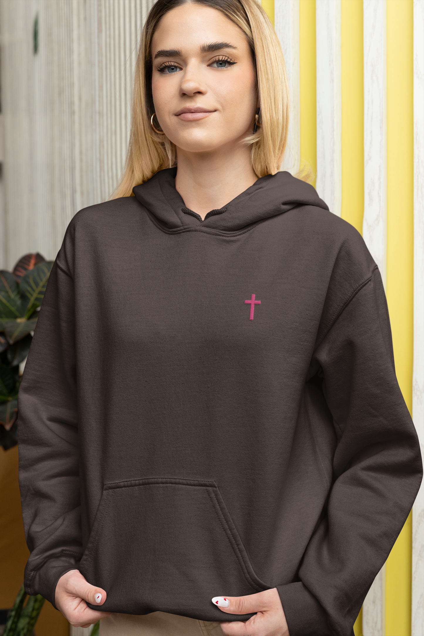 Hoodie - Pink Cross