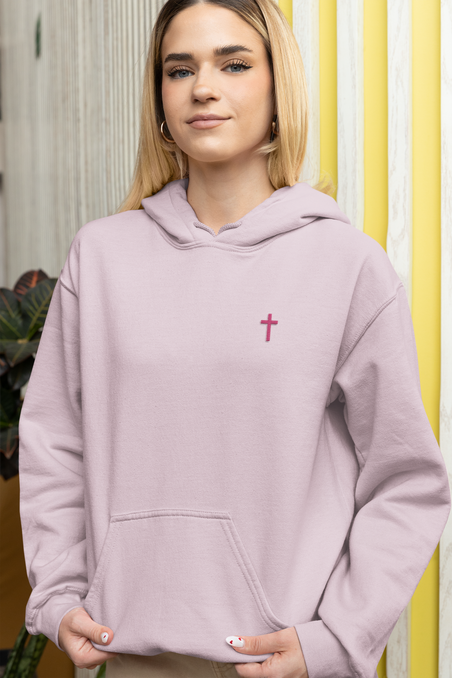 Hoodie - Pink Cross