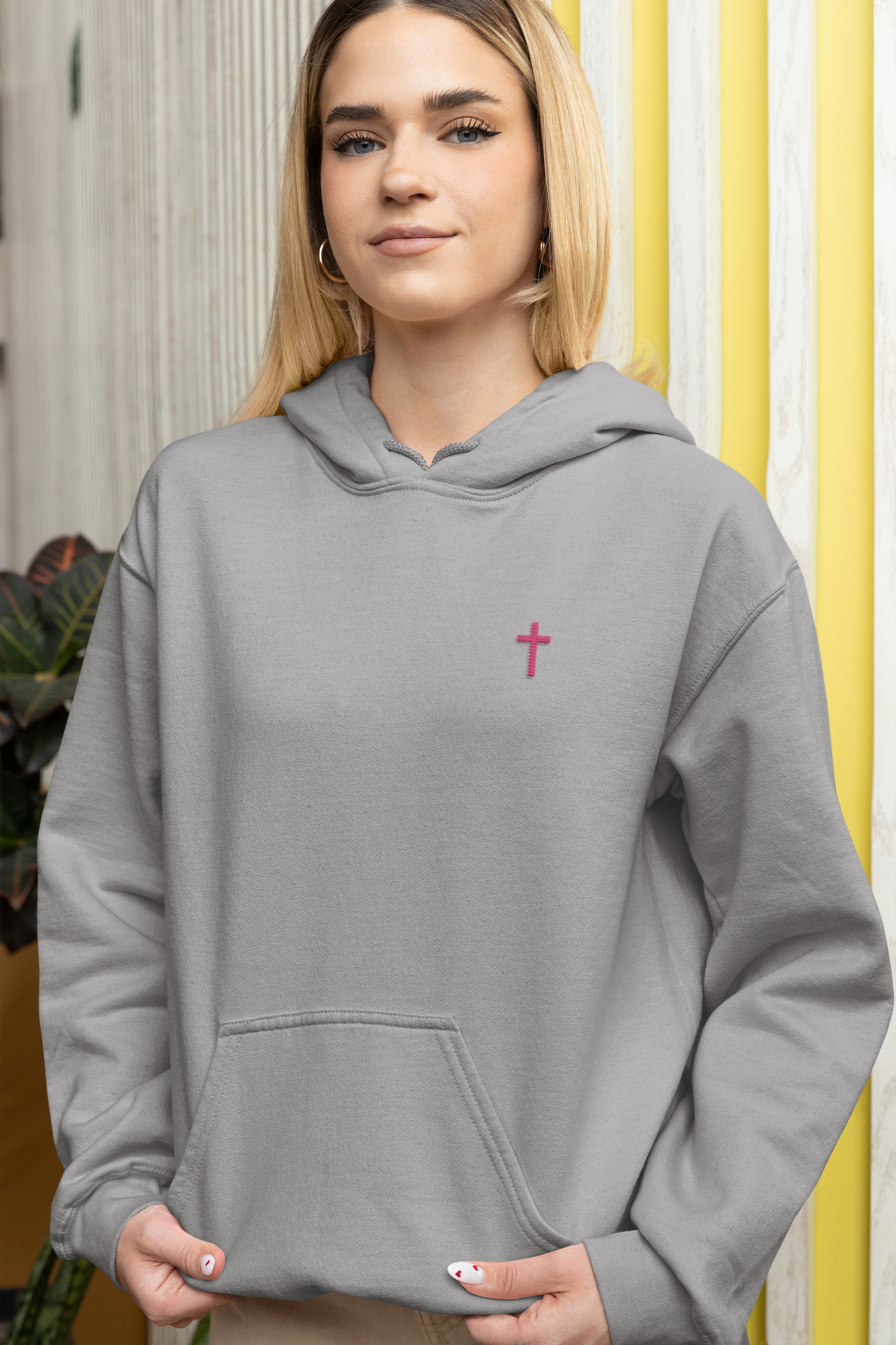 Hoodie - Pink Cross